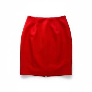 Linda Allard Ellen Tracy Red 100% Wool Pencil Skirt Size 6 Academia